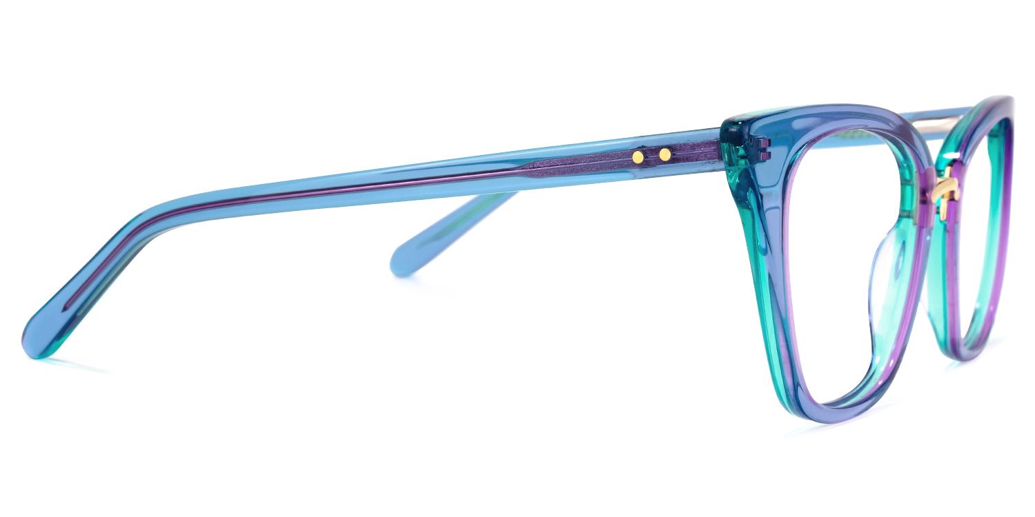 Martha Cat Eye Light-Blue Glasses | ZEELOOL UK3