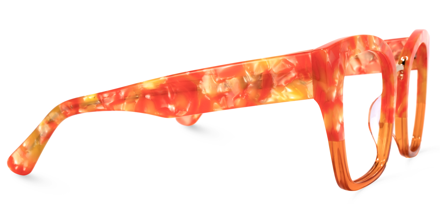 Denis Cat Eye Orange Glasses | ZEELOOL UK3