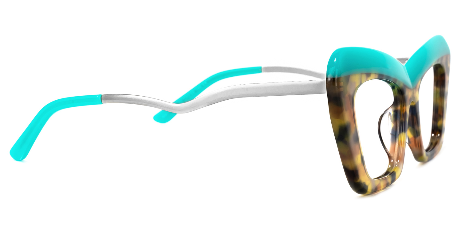 Notes Cateye Turquoise Glasses | ZEELOOL UK3