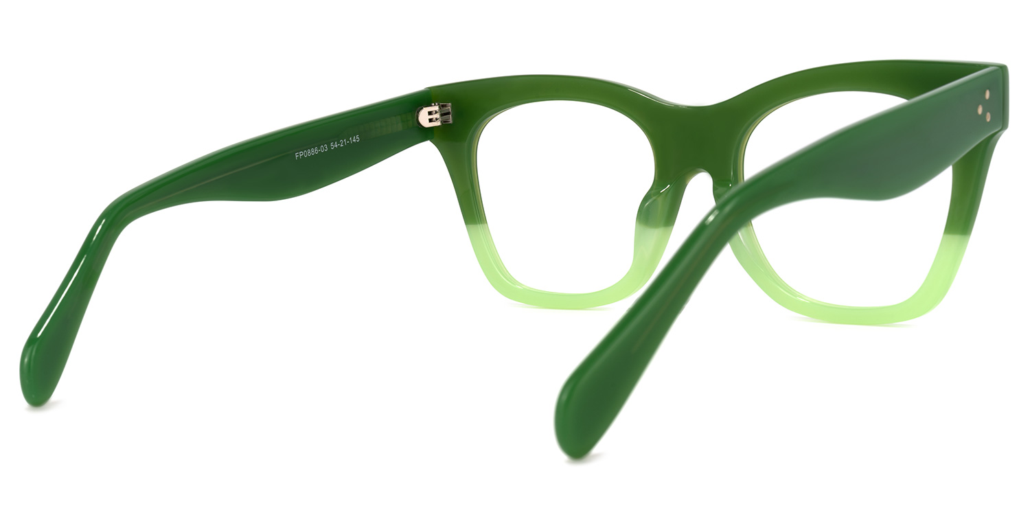 Tandy Rectangle Green Glasses | ZEELOOL UK4