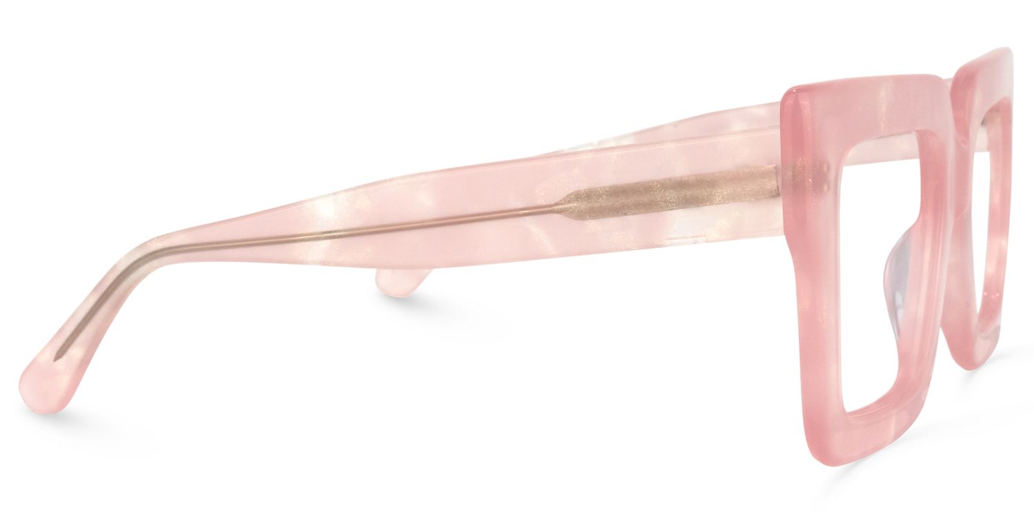 Brandon Square Pink Wide Frame Glasses | ZEELOOL UK3