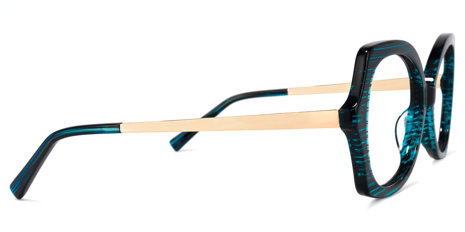 Sugarplum Geometric Blue Glasses | ZEELOOL UK3