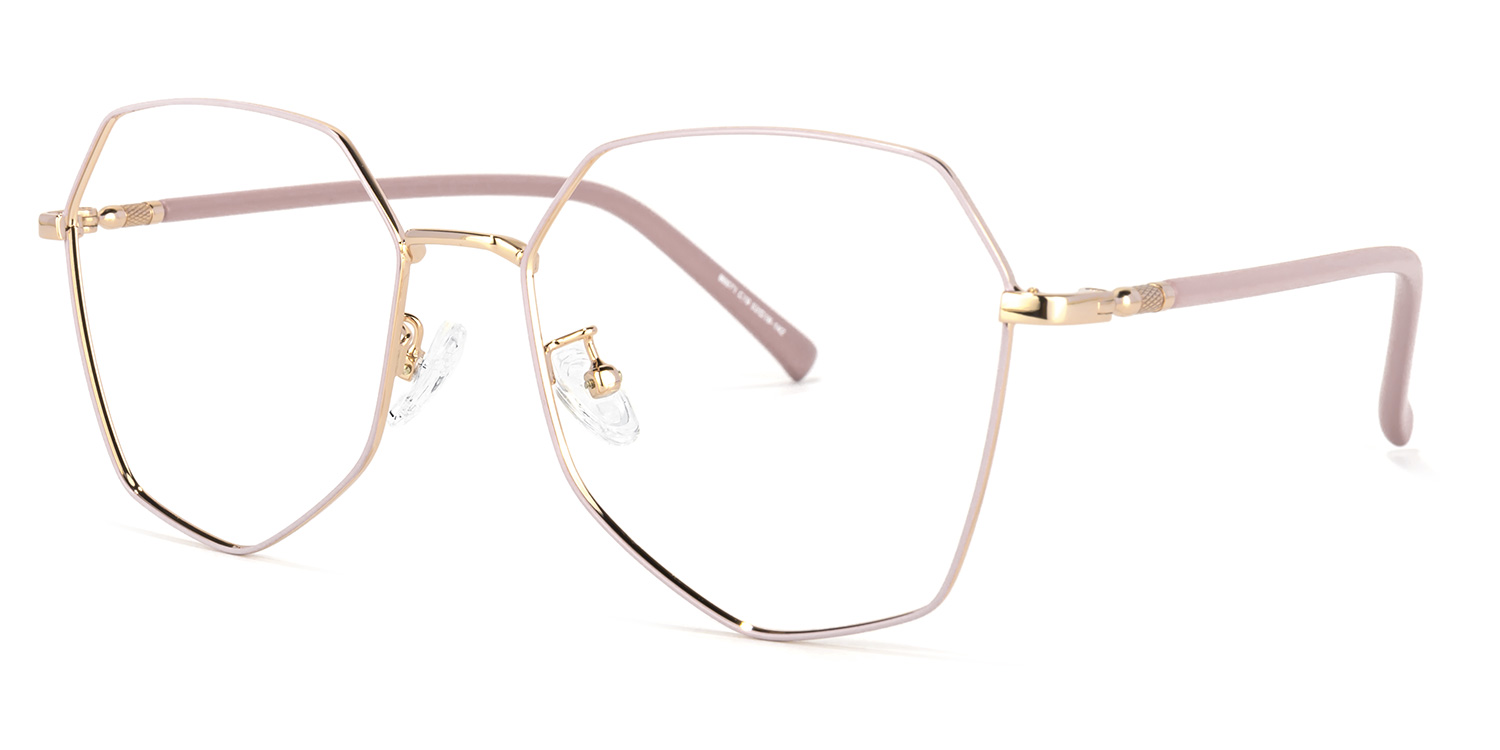 Bivins Geometric Pink Glasses | ZEELOOL UK3