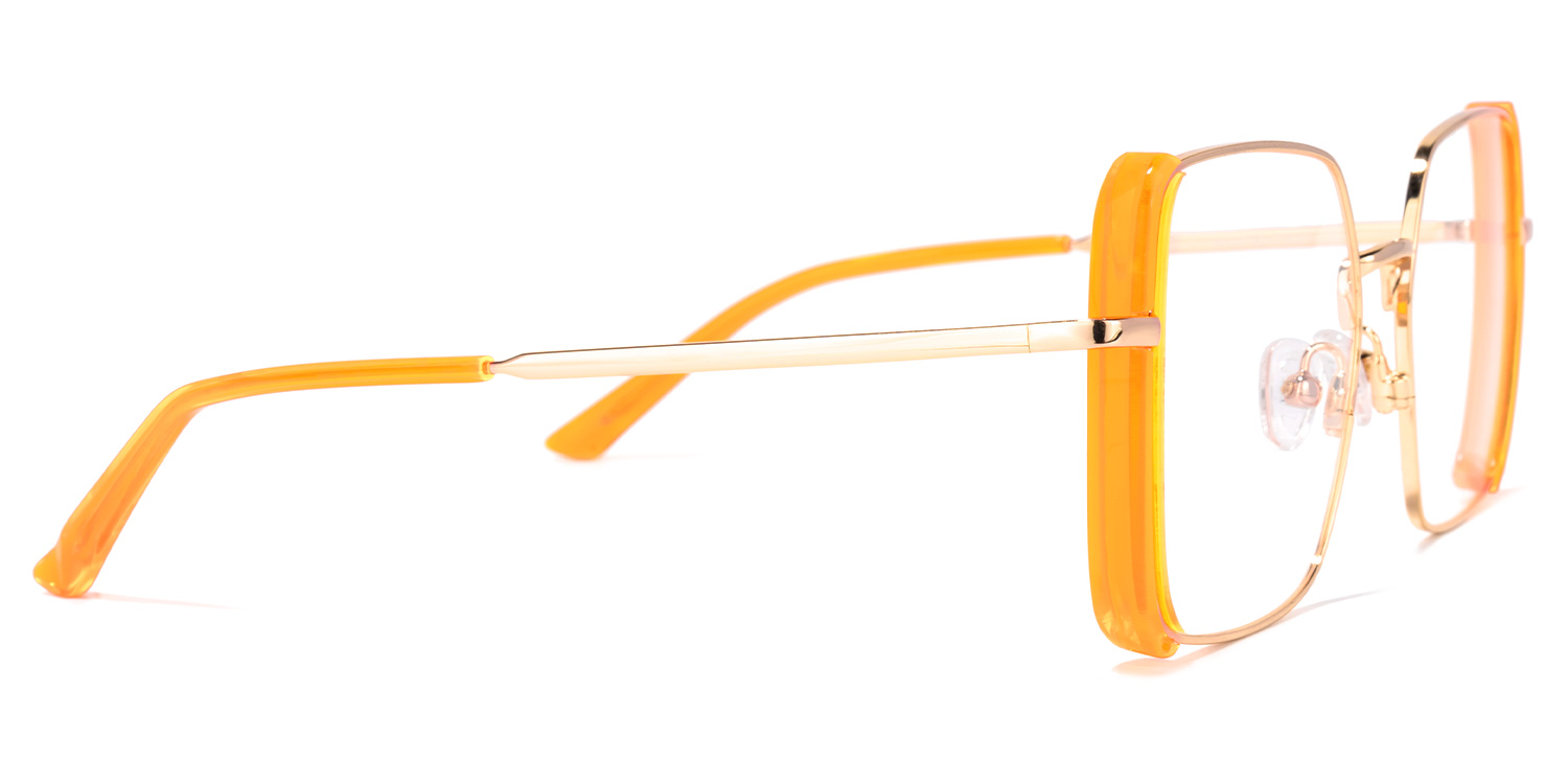 Joselyn Square Orange Glasses | ZEELOOL UK3