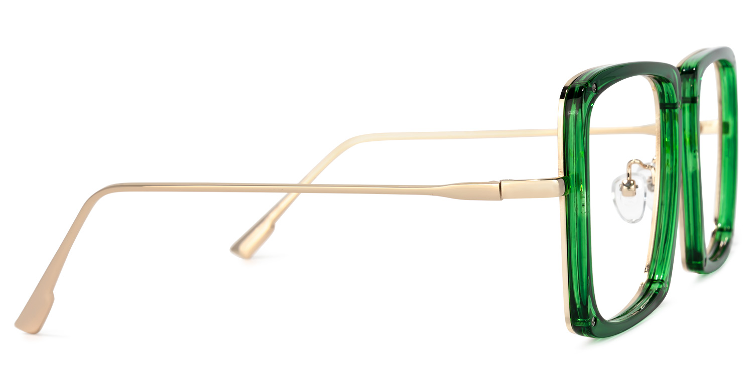 Ashe Square Green Glasses | ZEELOOL UK3
