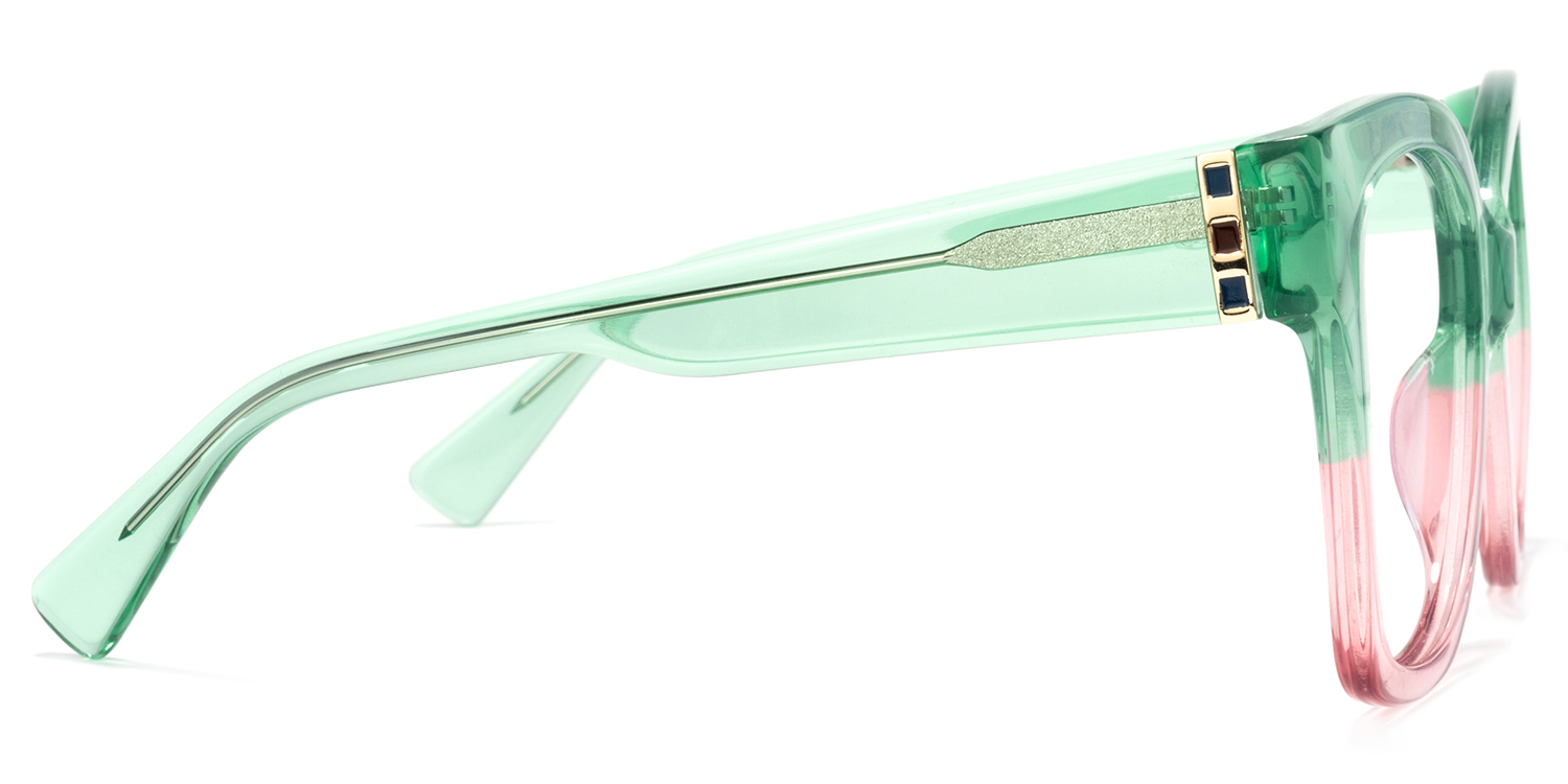 Tyson Square Green-Pink Glasses | ZEELOOL UK3