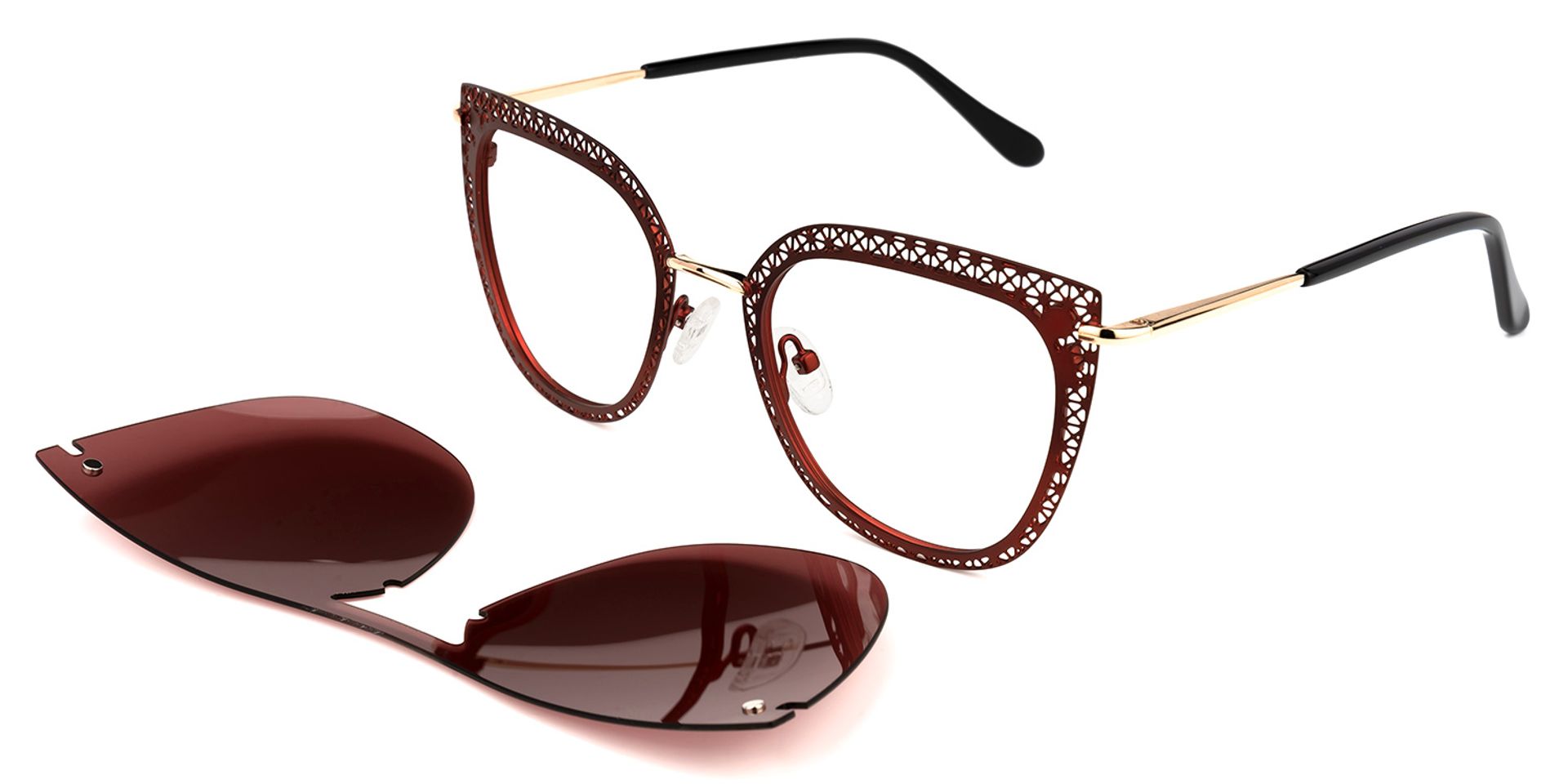 Hussain Clip-on Red Glasses | ZEELOOL UK1