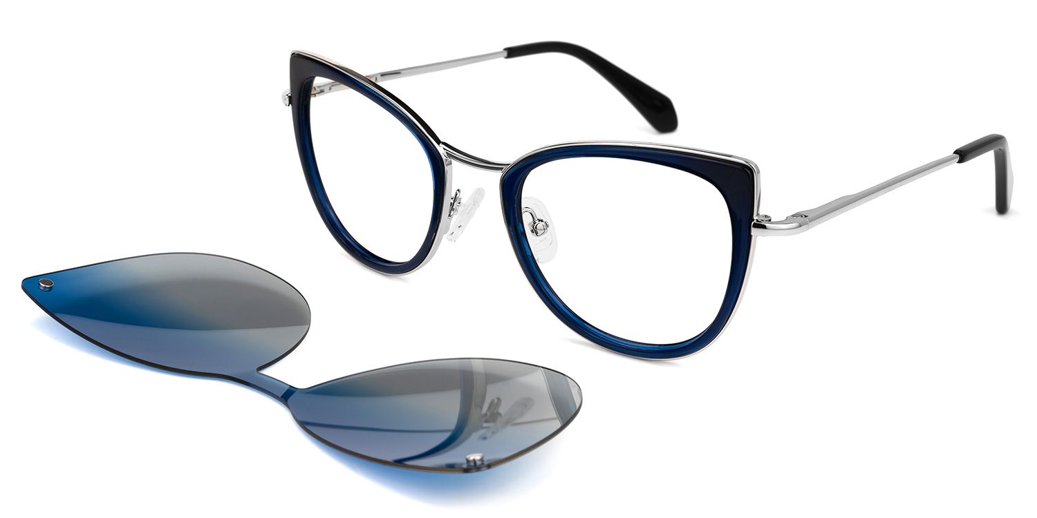 Paulette Clip-on Blue Glasses | ZEELOOL UK2
