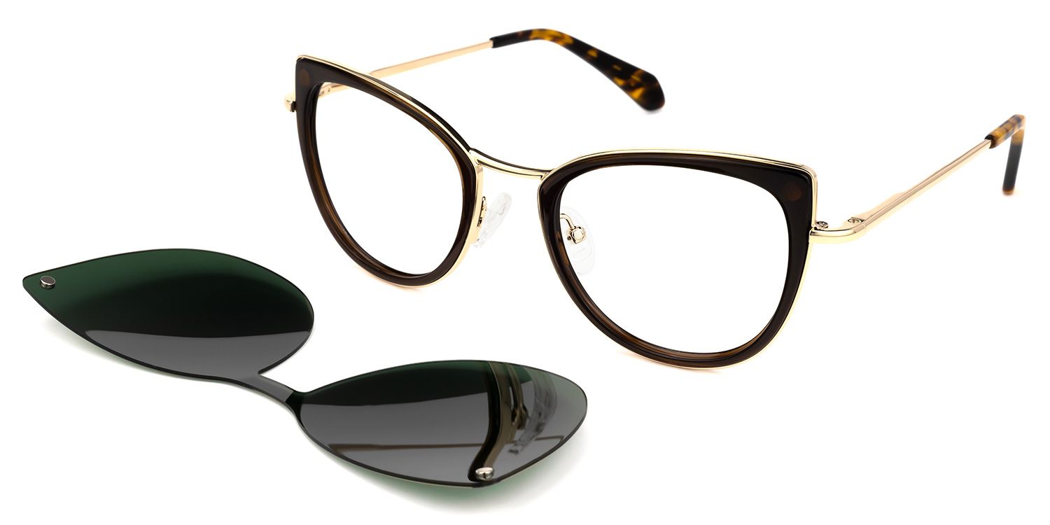 Paulette Clip-on Green Glasses | ZEELOOL UK1