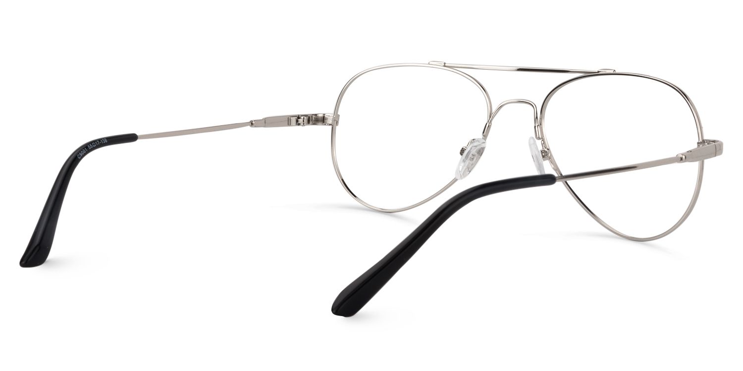 Aviator Silver Glasses | ZEELOOL UK5
