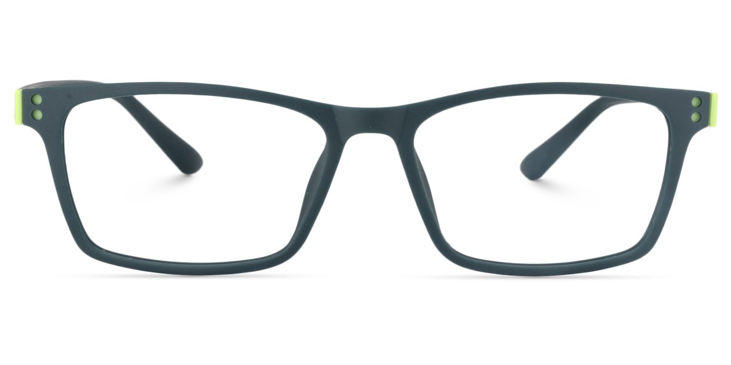 Cheche Rectangle Eyeglasses with Dark Green Frames2