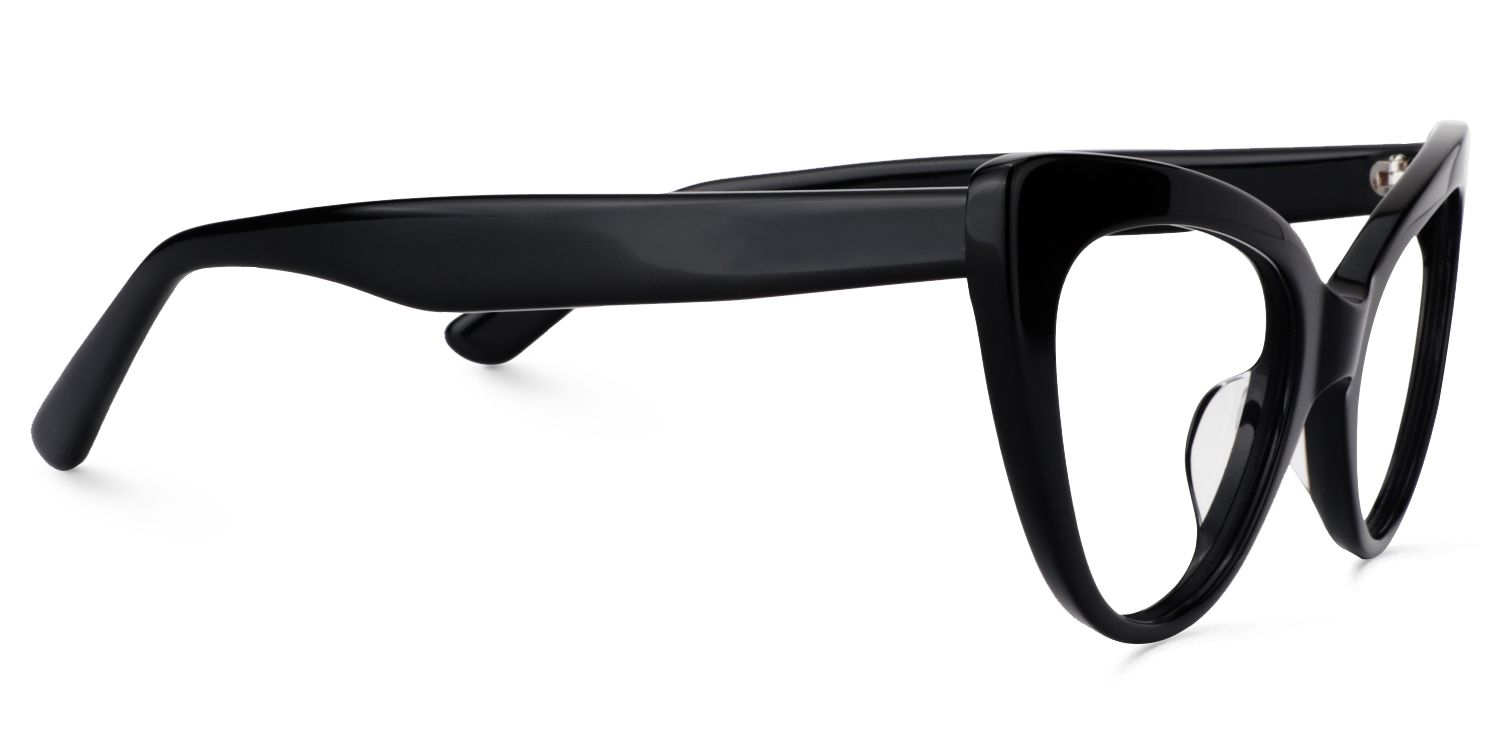 Claudette Cat Eye Pure Black Frame Glasses | ZEELOOL UK3
