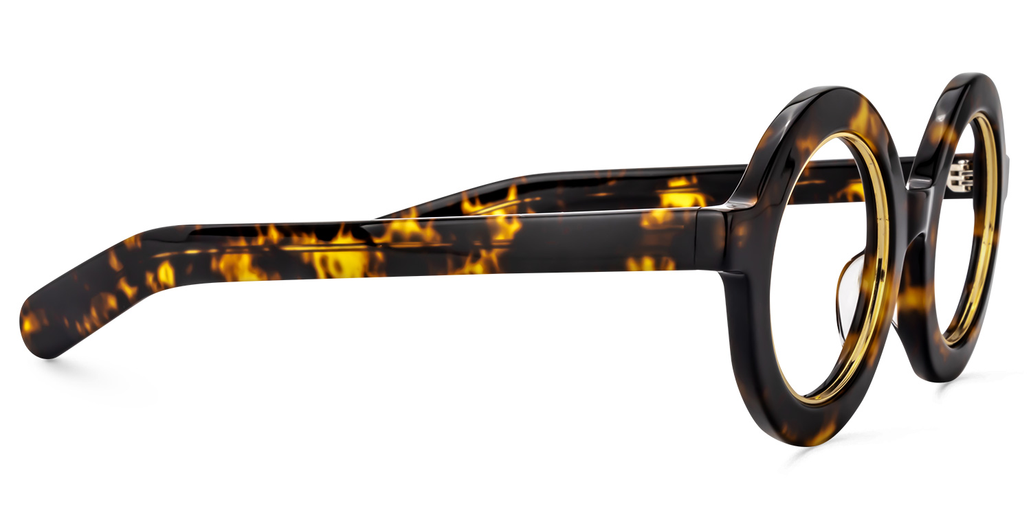 Calhoun Round Yellow Tortoise Glasses3