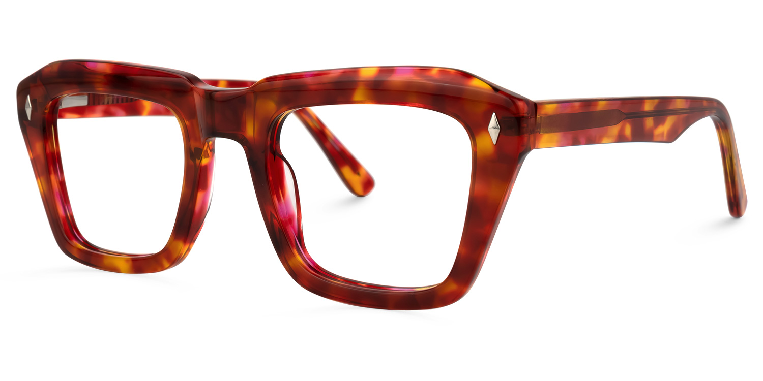 Aquino Square Red-Tortoise Glasses | ZEELOOL UK1