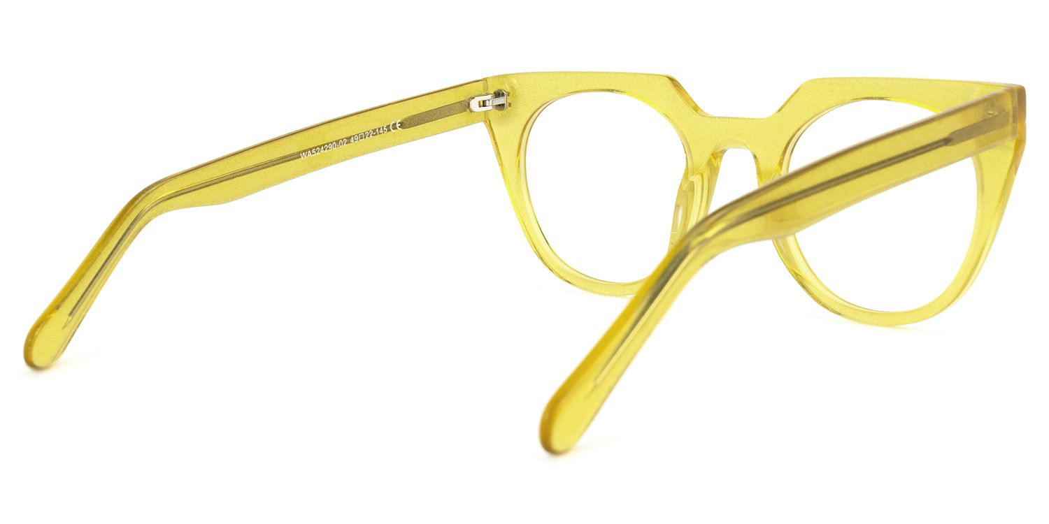 Lucie Cateye Yellow Glasses | ZEELOOL UK3