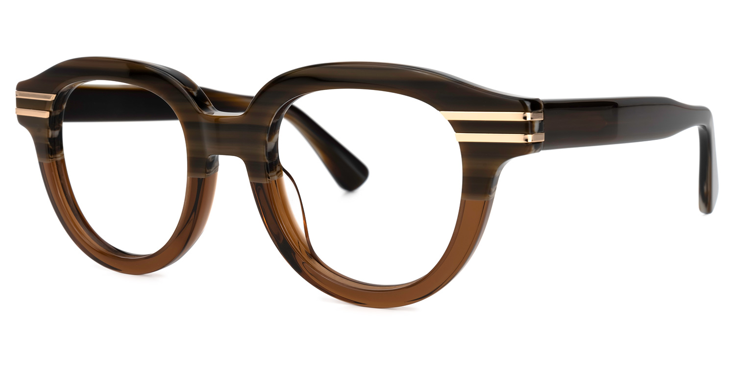 Merkley Round Brown Glasses | ZEELOOL UK1
