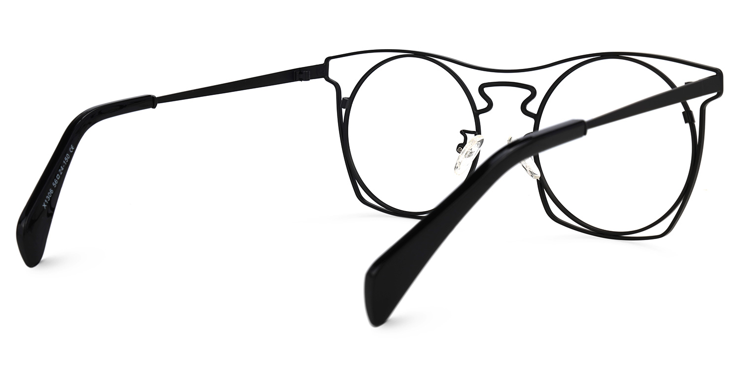 Janice Geometric Black Glasses | ZEELOOL UK3