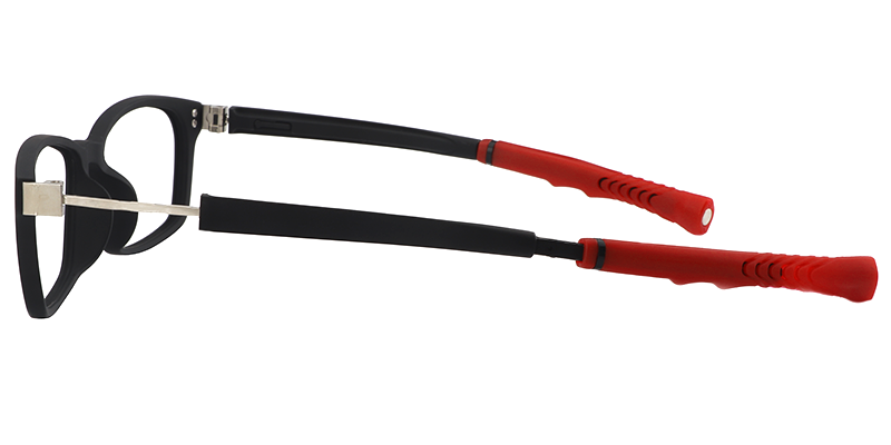 Lacy Rectangle Black Red Sports Glasses | ZEELOOL UK5