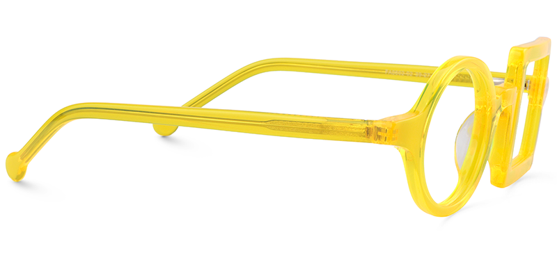 Paola Asymmetric Yellow Glasses | ZEELOOL UK4