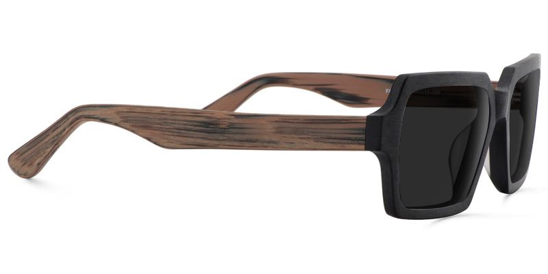 Arthur Rectangle Sunglasses with Acetate Black Frames | ZEELOOL CA2