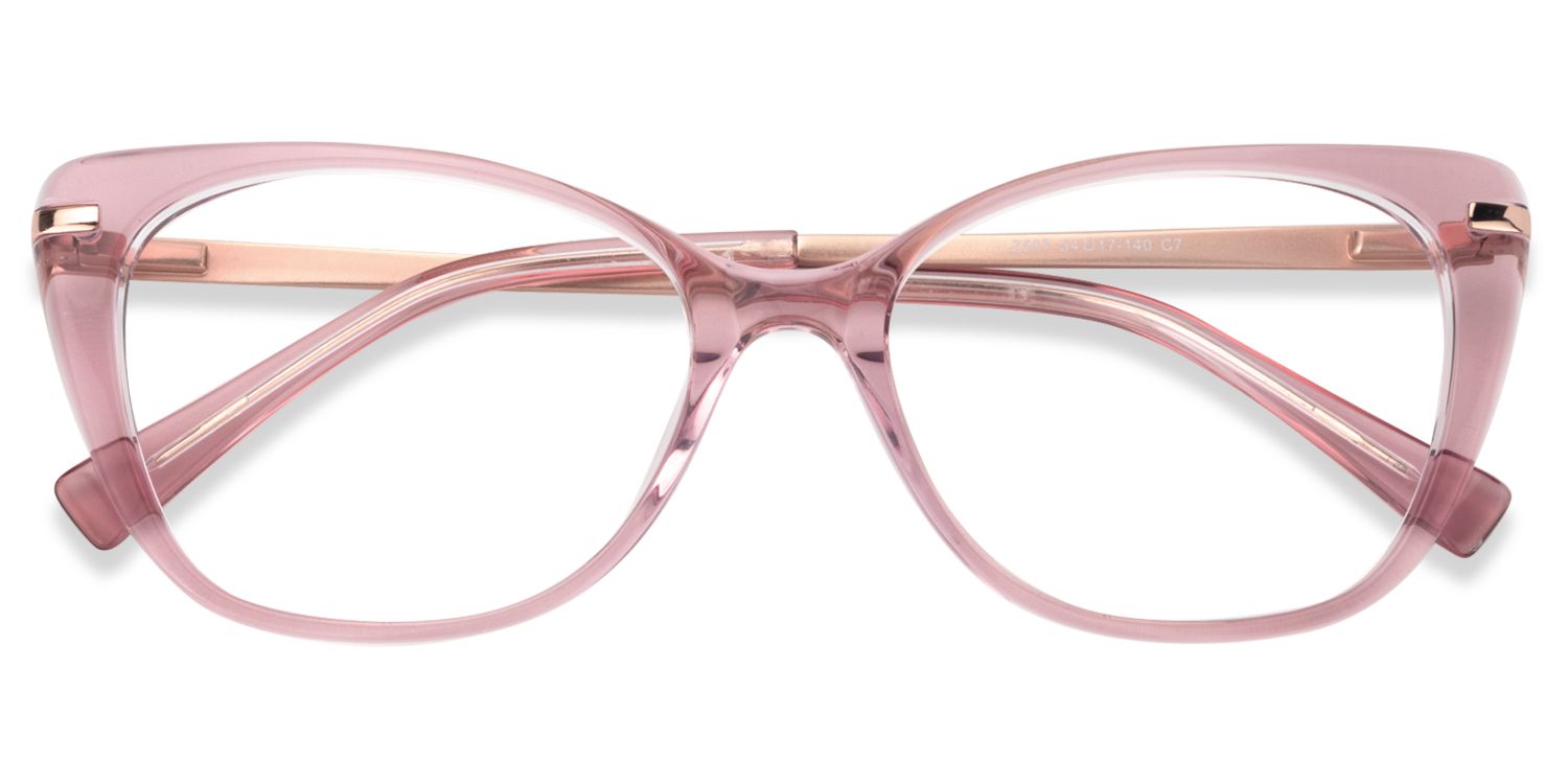 Cat Eye Pink Glasses | ZEELOOL UK1