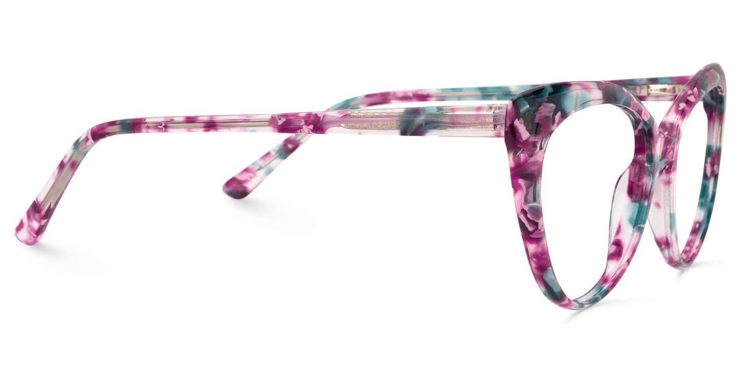 Cat Eye Purple Pattern Glasses | ZEELOOL UK4