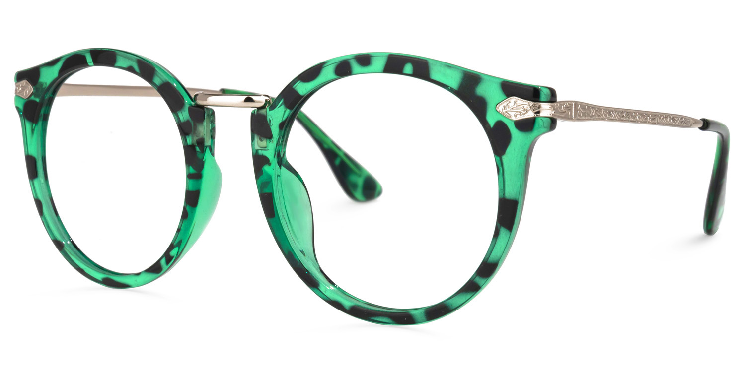 Quentina Round Green Glasses | ZEELOOL UK1