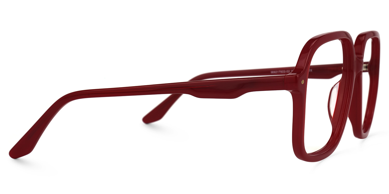 Caroline Square Red Glasses | ZEELOOL UK2