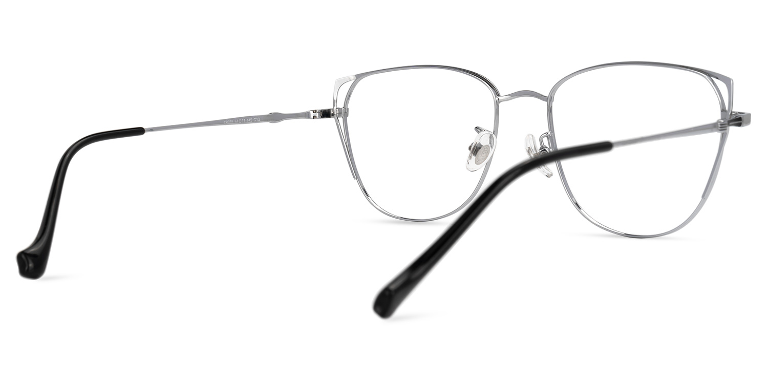 Unica Cateye Black-Silver Glasses | ZEELOOL UK3