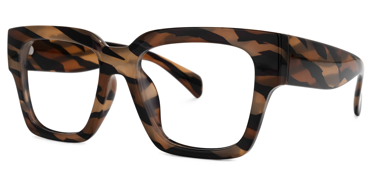 Phoebus Square Brown-Camouflage Glasses | ZEELOOL UK1