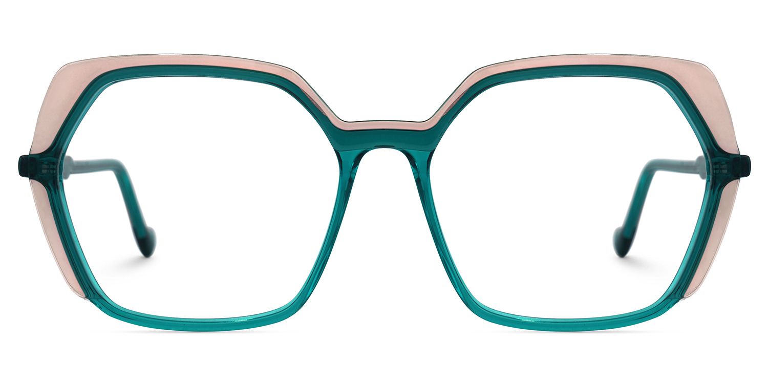 Chaniera Geometric Green Glasses | ZEELOOL UK0