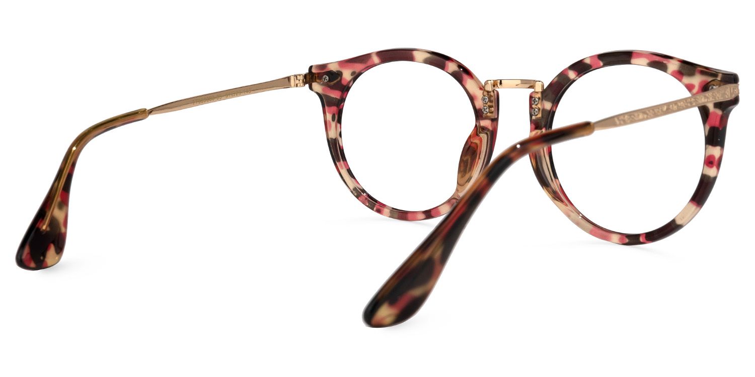 Quentina Round Red-Floral Frame Glasses | ZEELOOL UK3