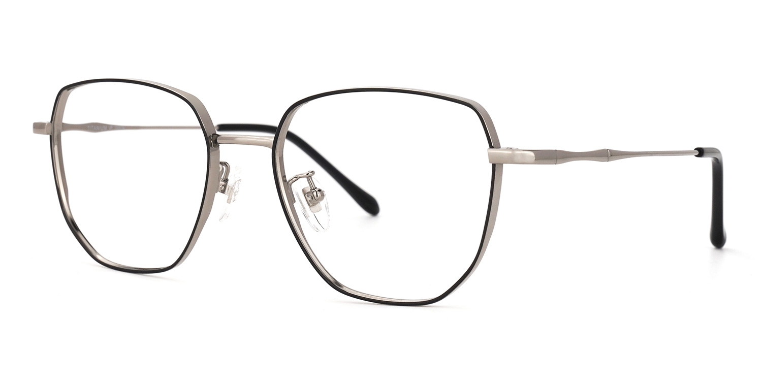 Owens Geometric Black-Silver Glasses | ZEELOOL UK1