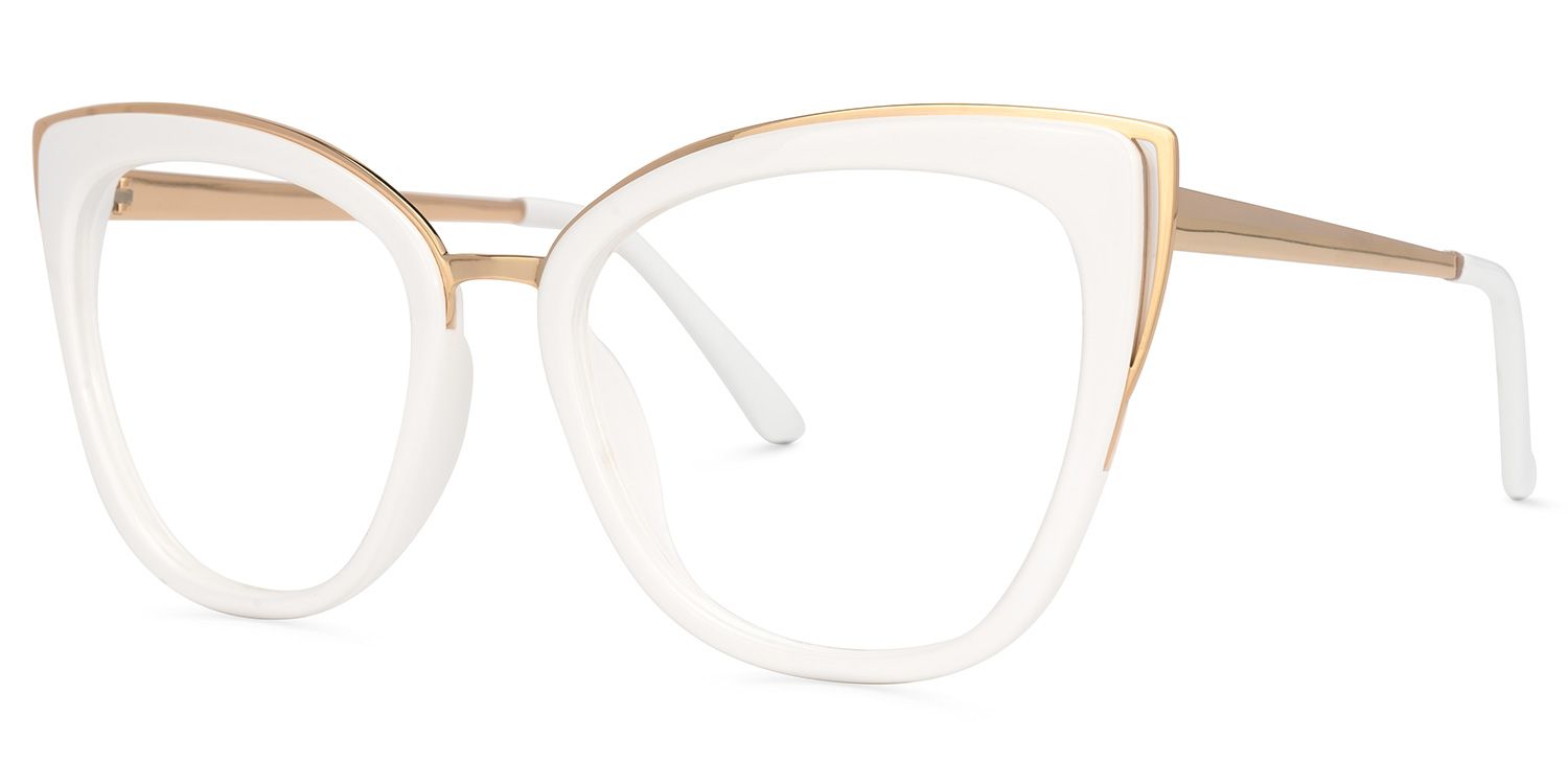 Ruiz Cateye White Glasses | ZEELOOL UK1