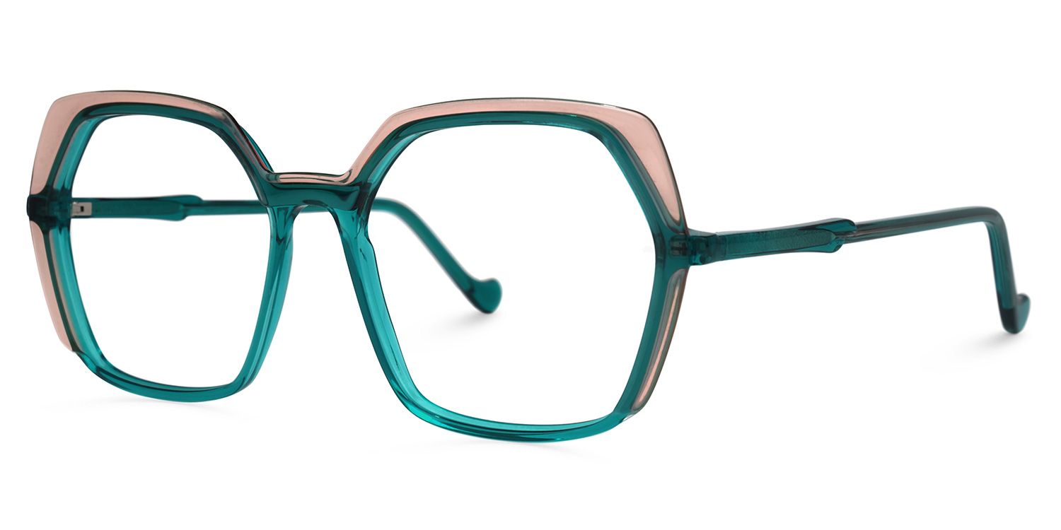 Chaniera Geometric Green Glasses | ZEELOOL UK1