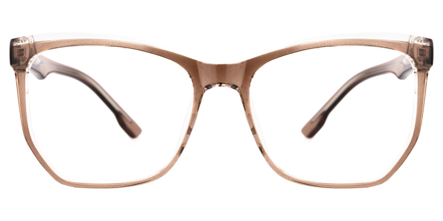 Libby Geometric Brown Thin Frame Glasses | ZEELOOL UK2