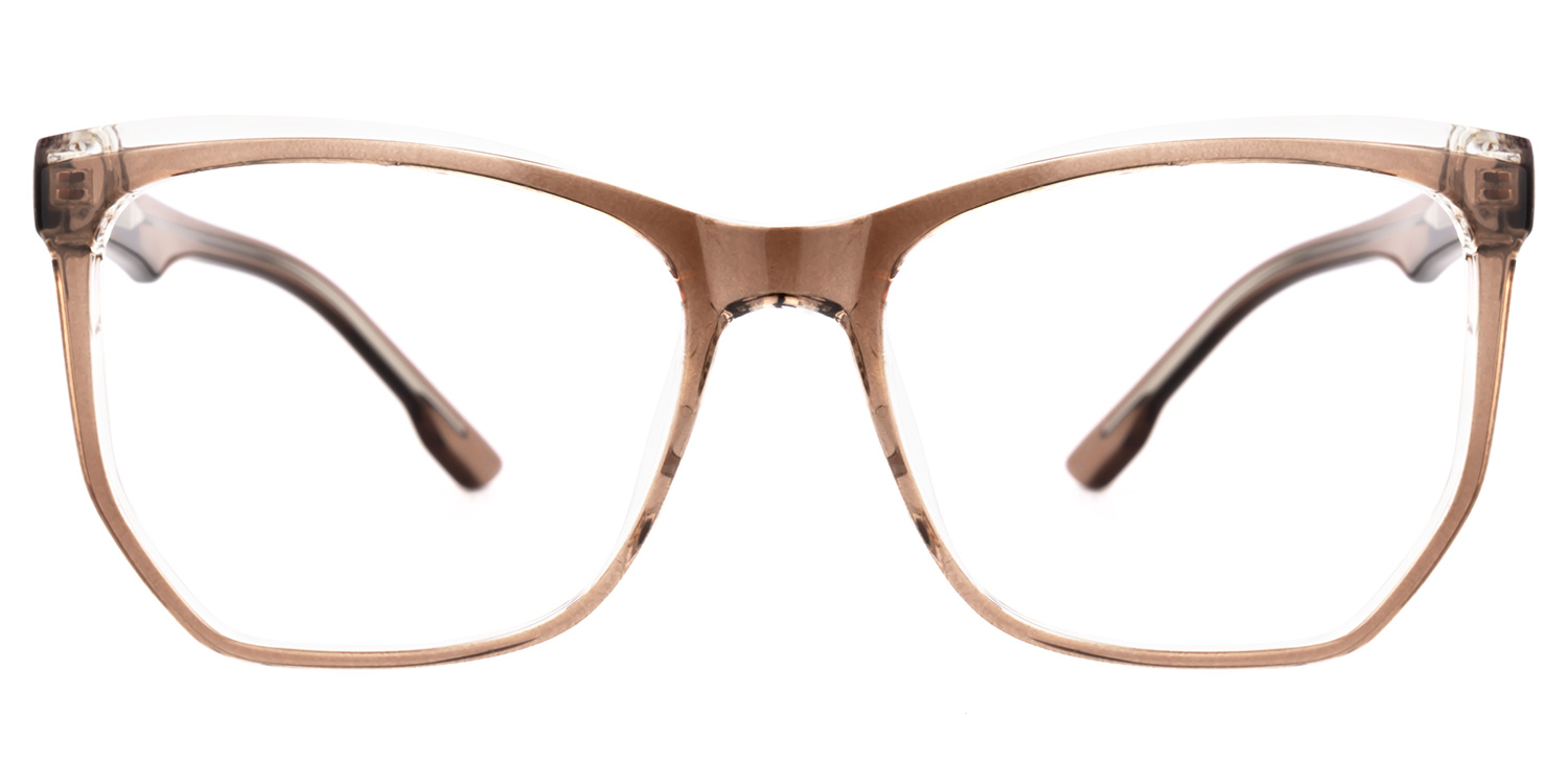 Libby Geometric Brown Thin Frame Glasses | ZEELOOL UK2