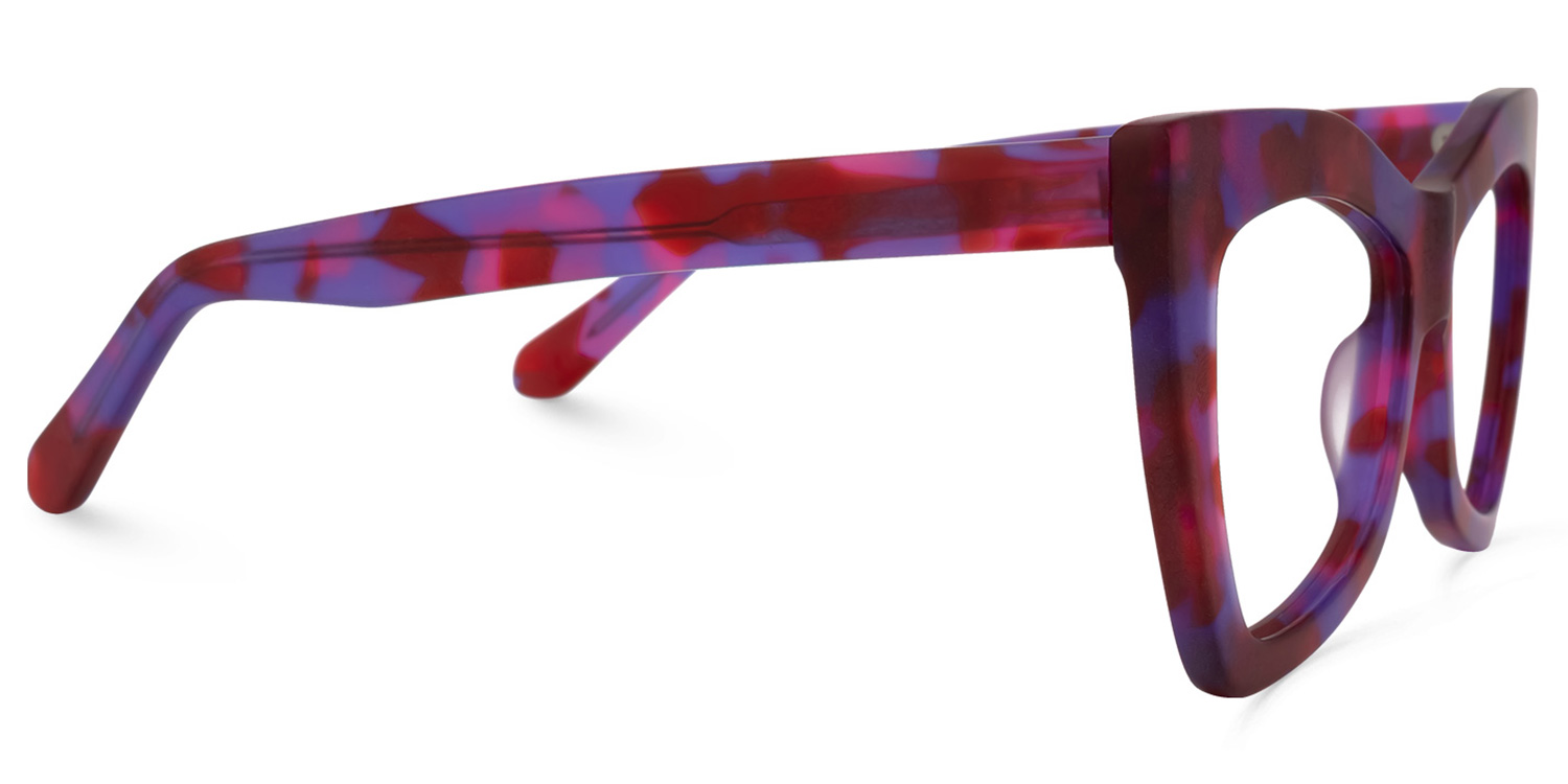 Bernita Geometric Red-Purple Glasses | ZEELOOL UK2