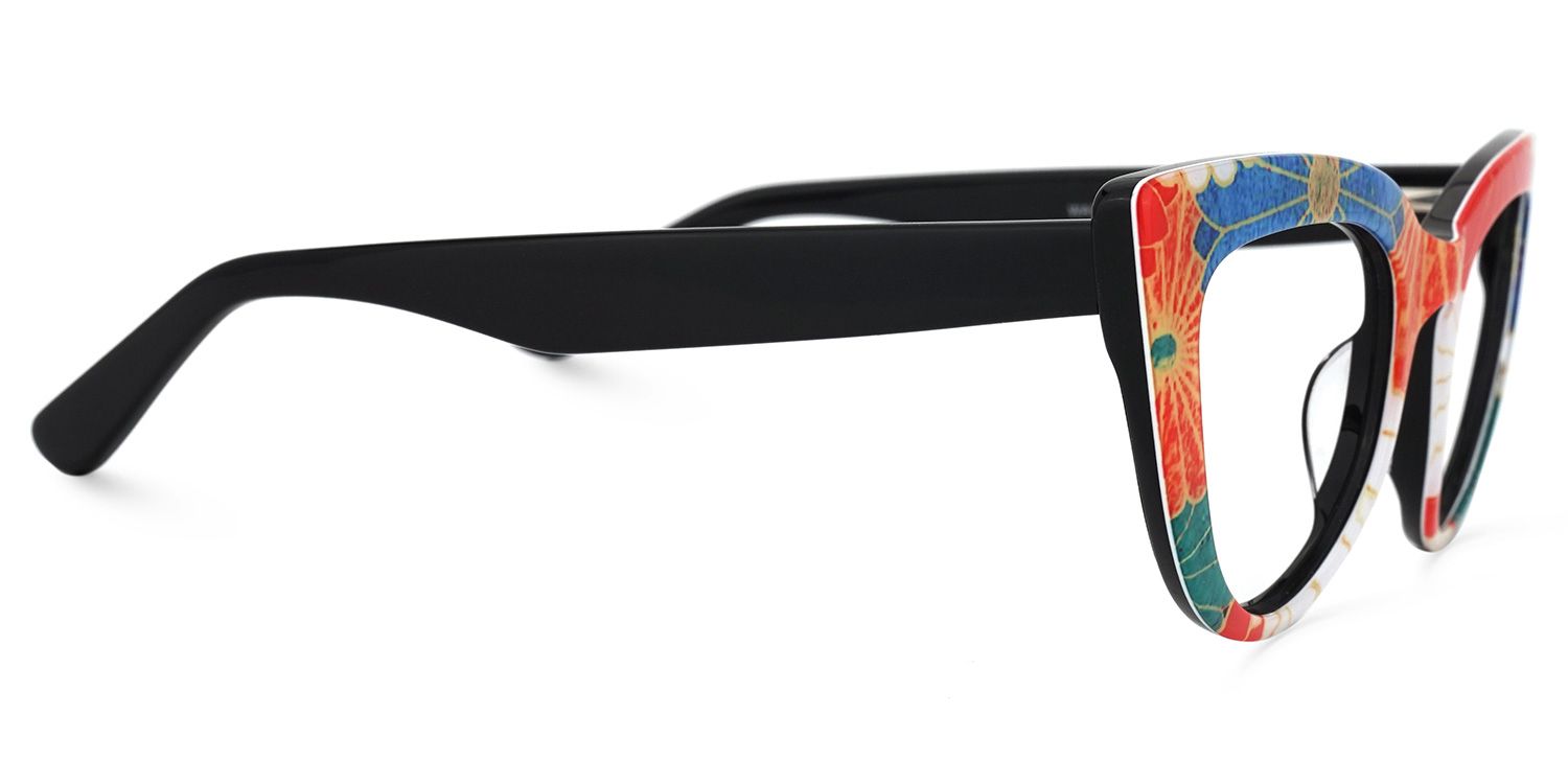 Makie Cateye Blue-Floral Glasses | ZEELOOL UK2