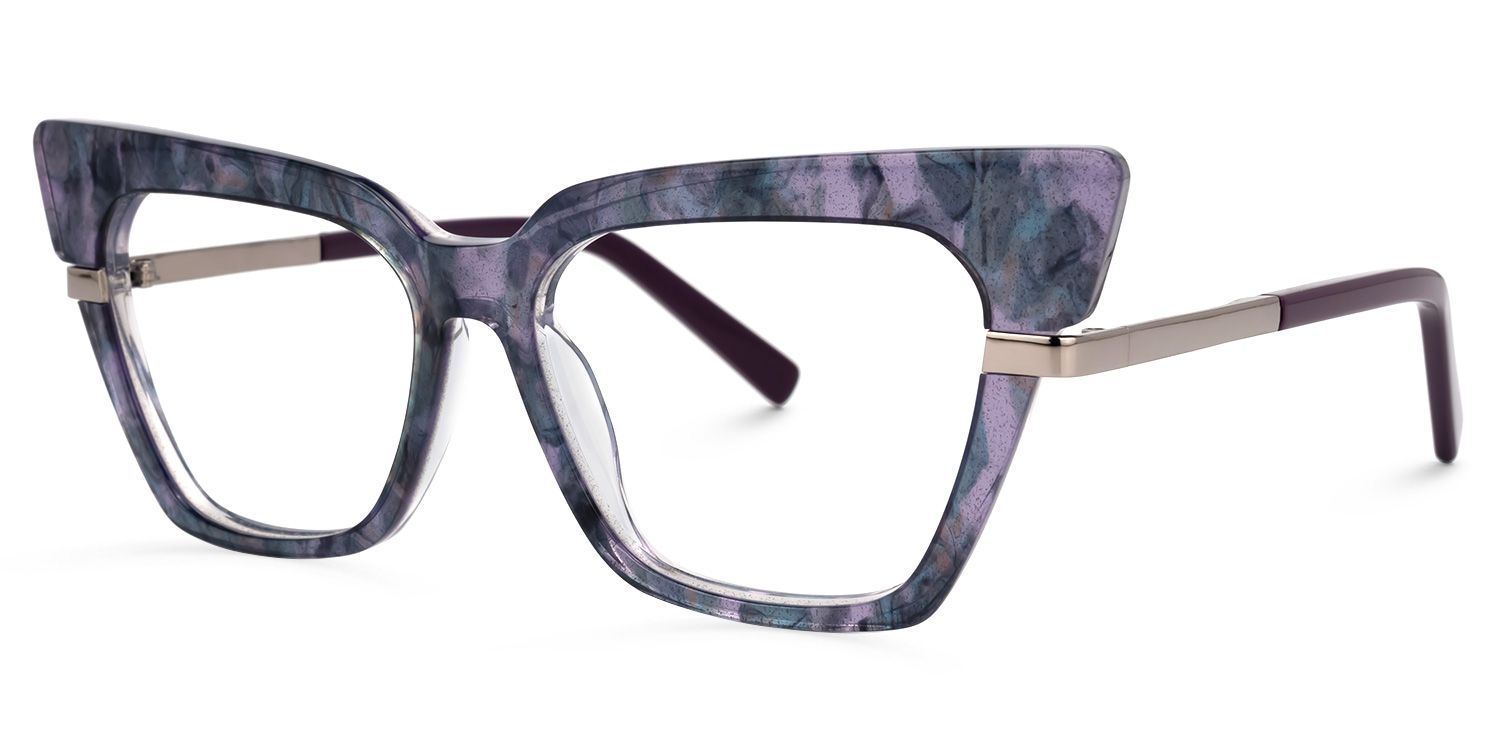 Dotson Cateye Purple-Gray Glasses | ZEELOOL UK1