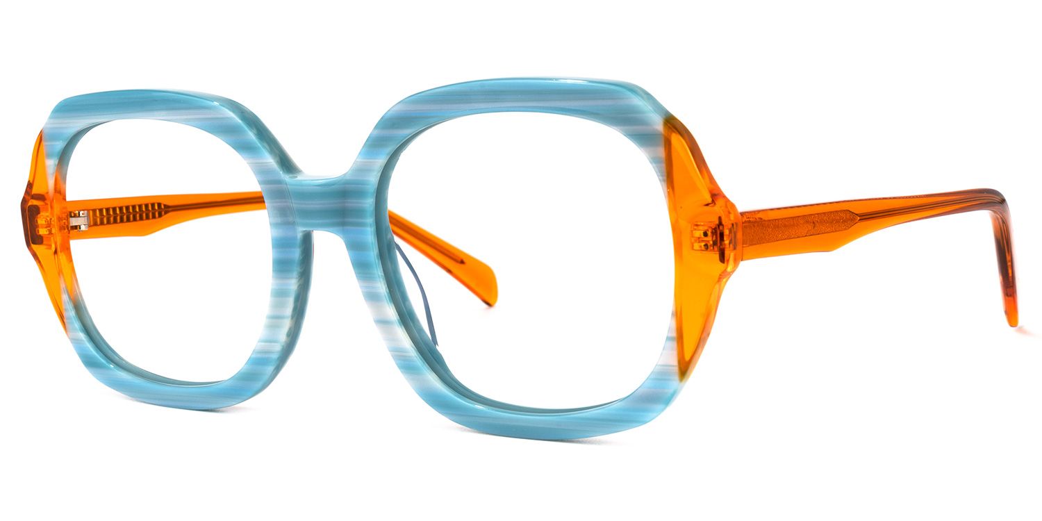 Raquell Square Blue Glasses | ZEELOOL UK1