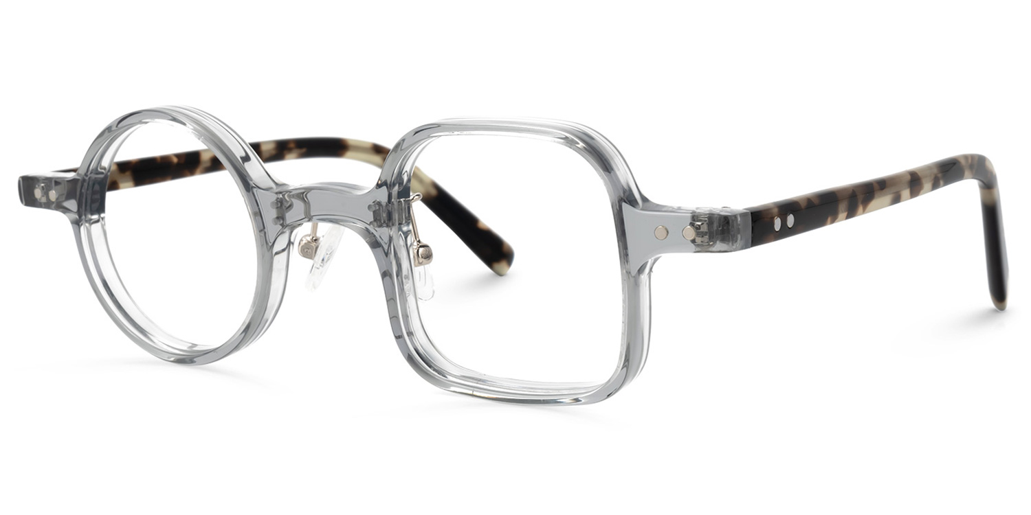 Render Asymmetric Gray Glasses | ZEELOOL UK1
