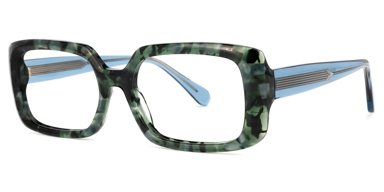 Jammie Rectangle Green-Tortoise Glasses | ZEELOOL UK1