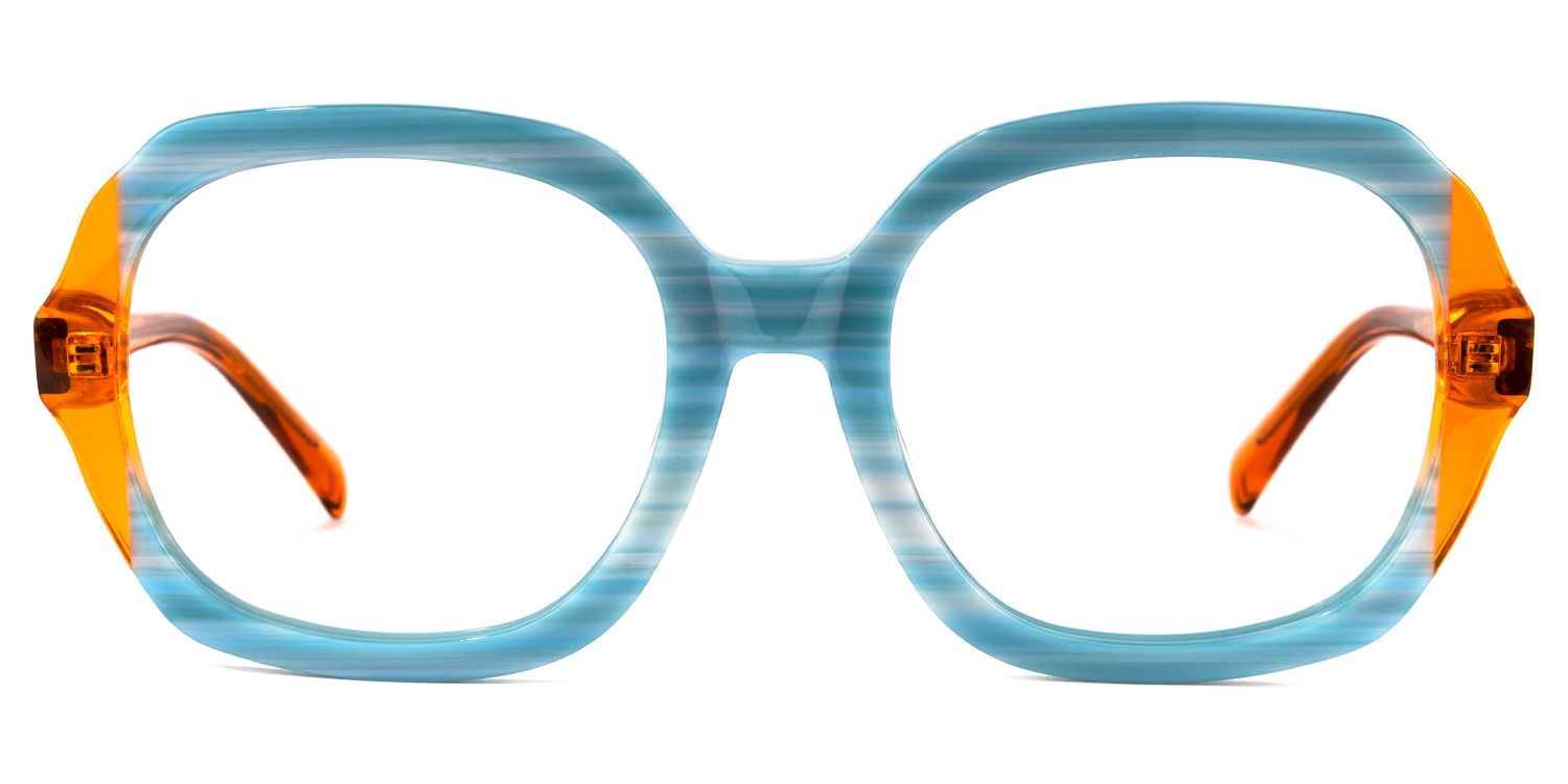 Raquell Square Blue Glasses | ZEELOOL UK0