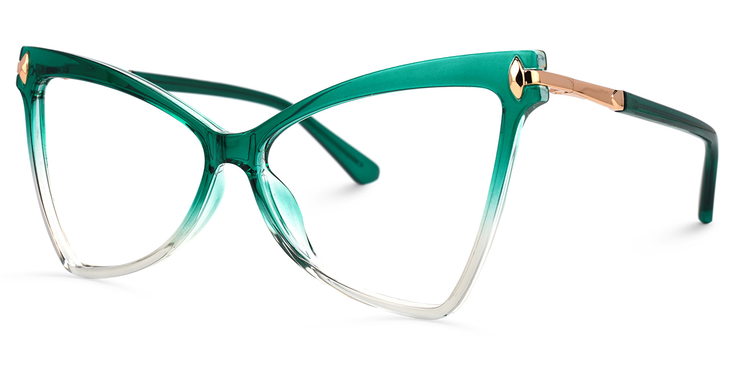 Cristina Geometric Green Glasses | ZEELOOL UK1