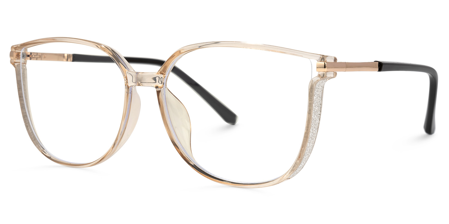 Annalisa Square Beige Thin Frame Glasses | Zeelool1