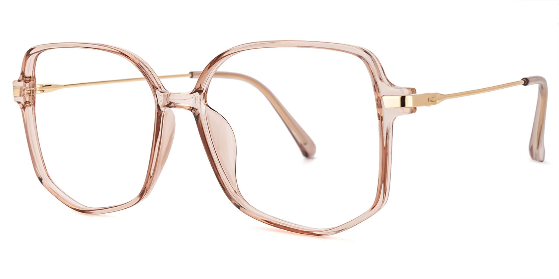 Payton Geometric Beige Frame Glasses | ZEELOOL UK1