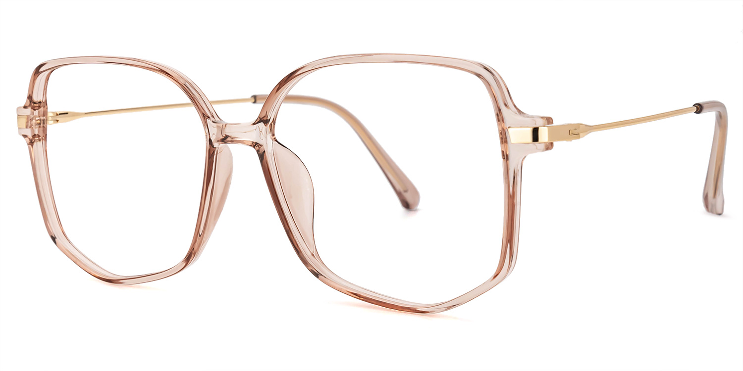 Payton Geometric Champagne Frame Glasses | ZEELOOL UK1