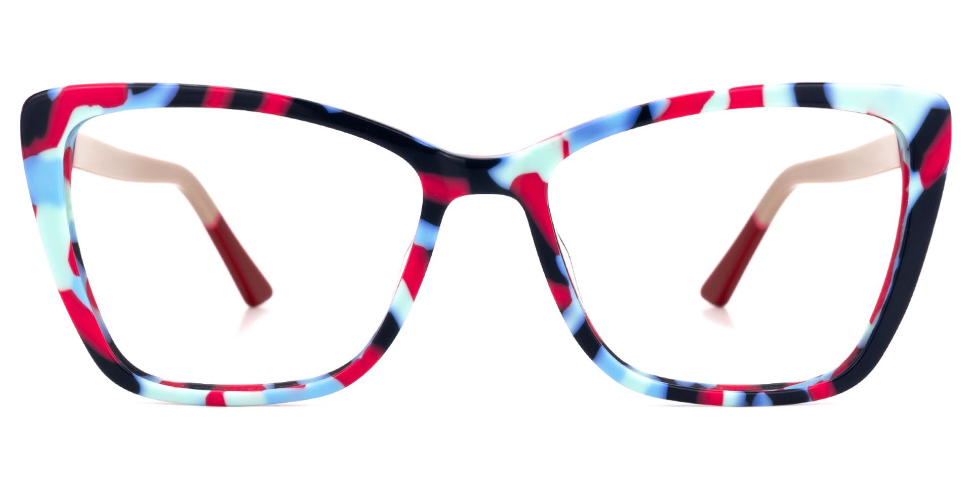 Fountain Cateye Black-Red Glasses | ZEELOOL UK0