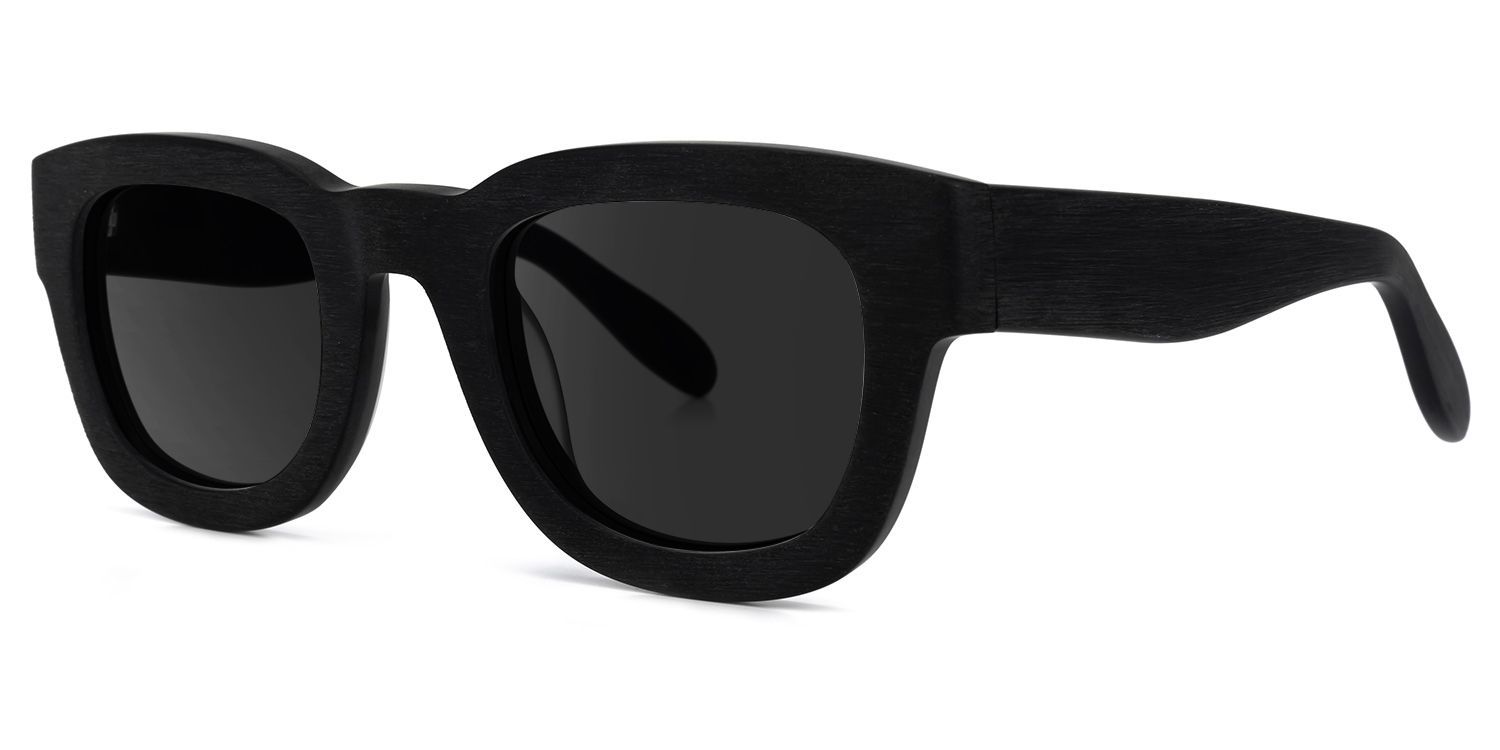 Jalitha Black Rectangle Polarized Sunglasses for Driving | ZEELOOL UK1